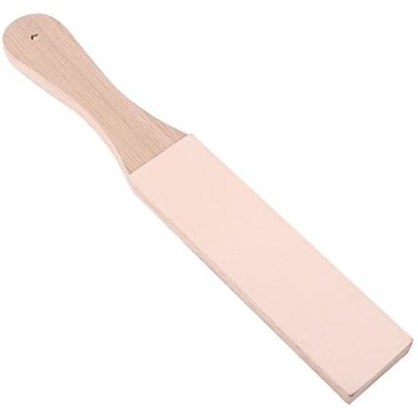 Läderbryne med trähandtag