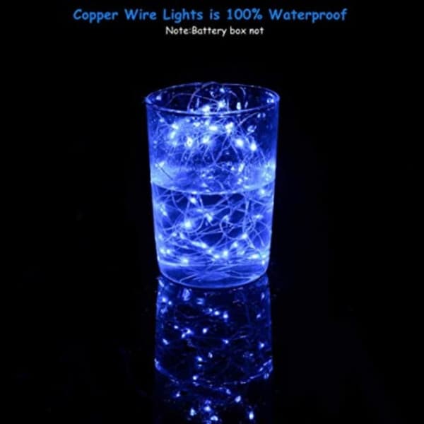 2-pack 1m Mini LED-ljusslinga batteridriven blå blue
