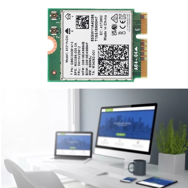 WiFi 6E 5374M AX211 AX211NGW CNVio2 M2 Trådløst kort Bluetooth-kompatibel 5.3 Tri-Band WiFi6E Netværksadapter