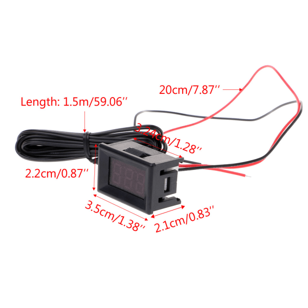 Bærbar digital LED-termometer temperaturmonitor med lang kabelforbindelse til køleskab og fryser -40~120℃