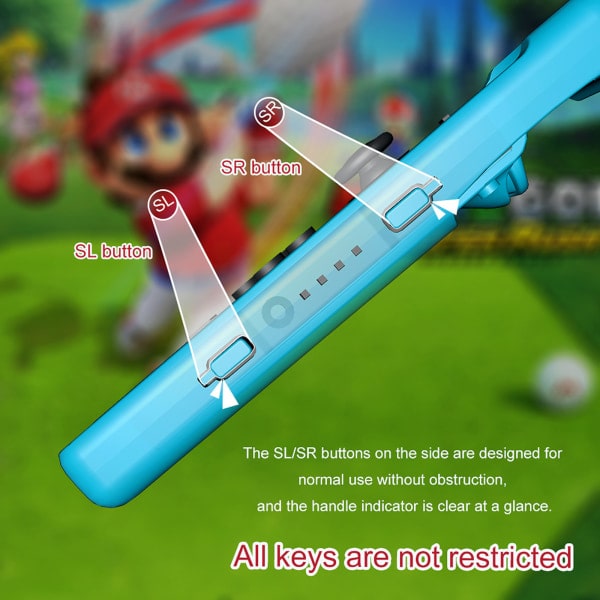 2 stk/sett bærbare avtakbare golfklubber for Super Rush Kompatibel med Switch Joypad Gaming håndtak Tilbehør Blå grønn