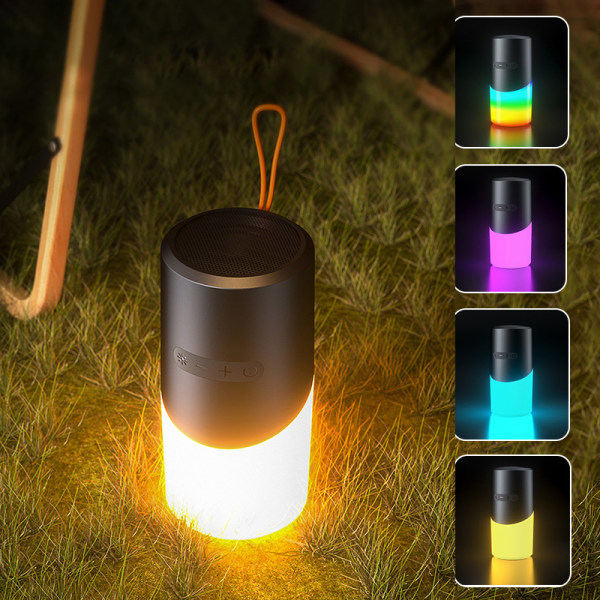 Vedenpitävä IPX5 Mini Portable RGB Light Speaker Bluetooth 5.3 W Musta