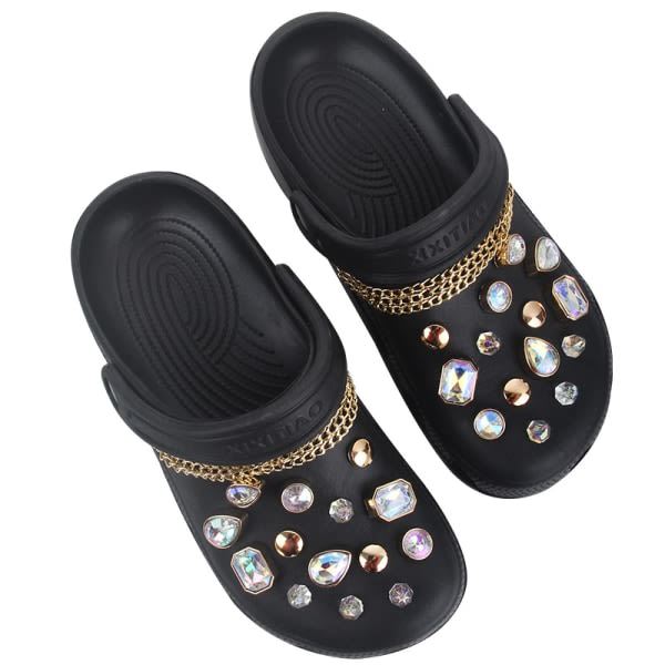 26 stk. hul sko tilbehør sko blomst sko spænde DIY rhinestones