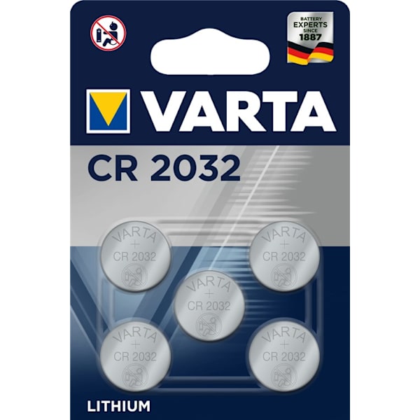 CR2032 (6032) batteri, 5 st. i blisterförpackning