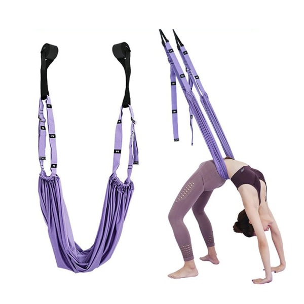 Justerbar Aerial Yoga Strop Elastisk Stretch Dørhængende Yoga Lilla One Size Purple One Size