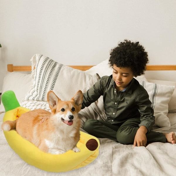 Kreativ fluffy bananbåd kattehus banan kæledyrsseng blød og behagelig hund og vinterhusmadras kæledyrsmaterial hvalpe og killinger