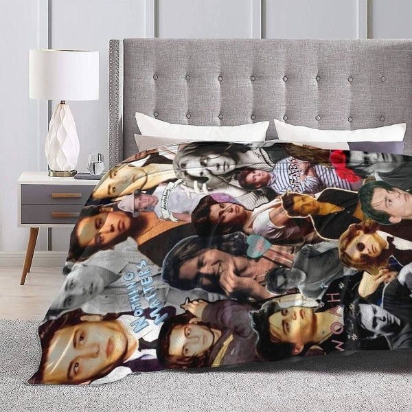 Johnny Depp Blød og behagelig varm fleeceplaid til sofa, kontorstol, sovesofa - Cozy Fluffy Plush Throw Blankets Strandtæpper - d259 50x40in 125x100cm