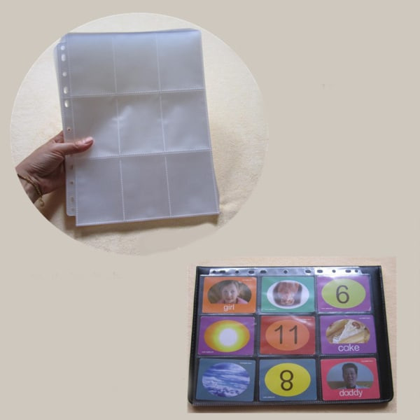 50 st/förpackning Spelkort Sleeves 18-i-1 Design Klar ficka Passar för 3,6x2,6'' Samlarkort Kupong 11 Ringpärm Tillgänglig
