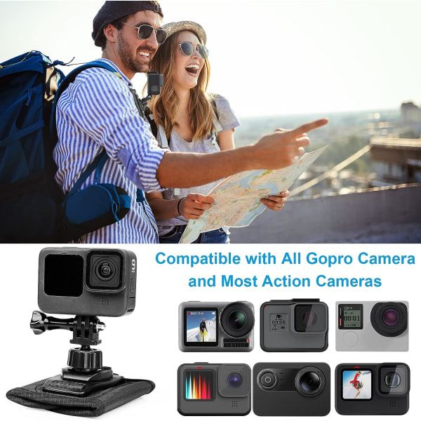 Ryggsäcksfäste för axelrem, kompatibelt med GoPro Hero 11