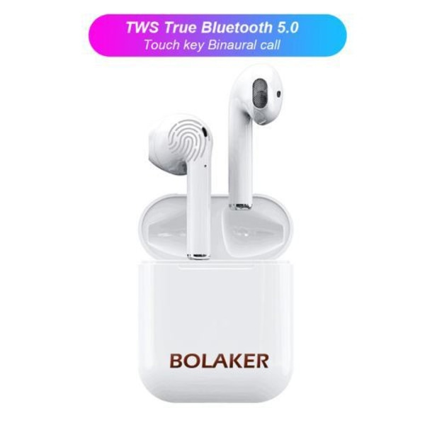 i12 TWS vita trådlösa Bluetooth-hörlurar för Huawei Samsung Xi