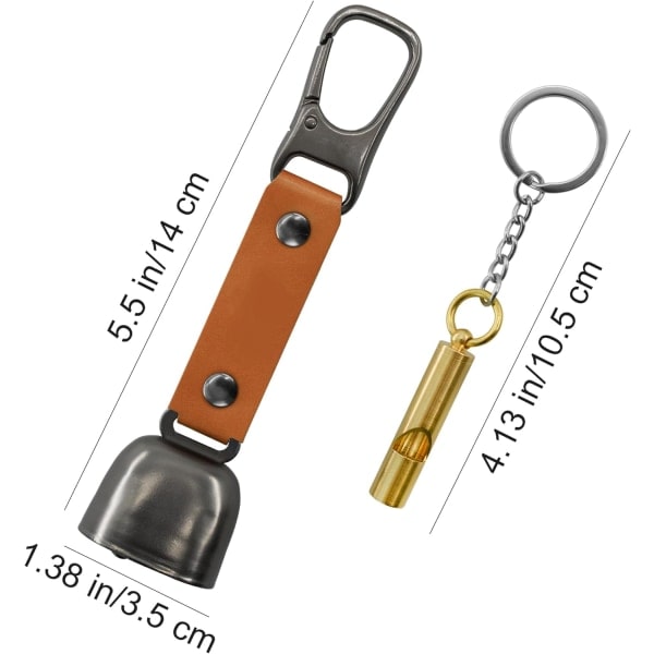 Björnklockor med nödsignal - Högljudda björnavskräckande enheter - Magnetisk ljuddämpare ingår - Perfekt för vandring, camping, klättring