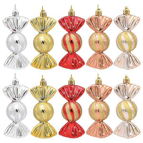 5 kpl joulukaramelliripustimet Punainen karamelliripustin Joulukuusi H Ruusukulta one size Rose Gold one size