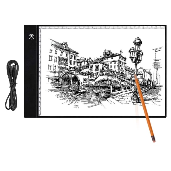 A4 Led Ljuslåda Copy Board Dogital Ritblock Måla Kopiera Tablet Med USB kaapeli