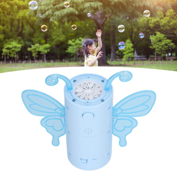 Sähköinen kuplakone automaattinen monireikäinen perhosmuotoinen kannettava kevyt kuplatekijä lapsille sininen
