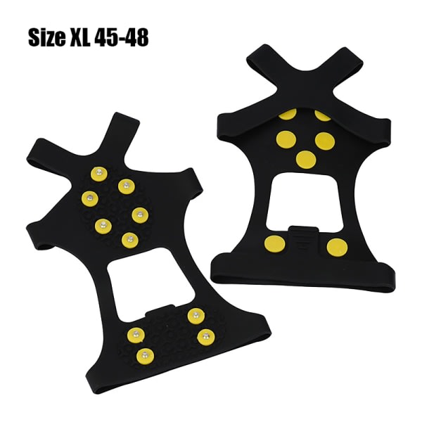 10-knoppar snöiskloklättring Anti-slip Spikes Grips Crampon C svart XL black XL