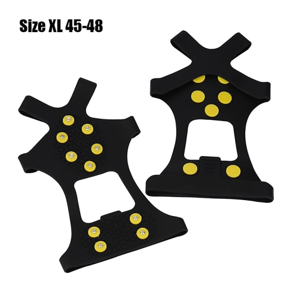 10-studs sneglejring Anti-slip Spikes Grips Crampon C sort XL black XL