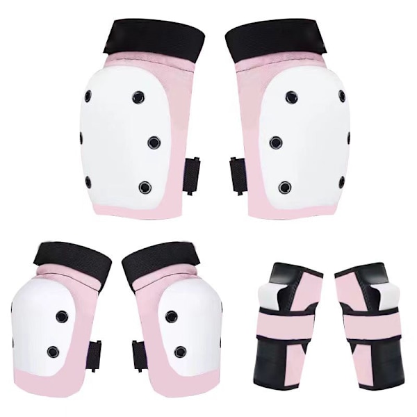 Knäskydd, armbågsskydd, handledsskydd för skidåkning, rullskridskor, skridskoåkning, universal sporter Pink M#40~65Kg