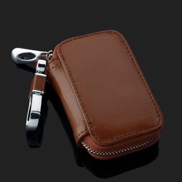 Bilnøgle Etui PU Læder Nøgle Organizer Black