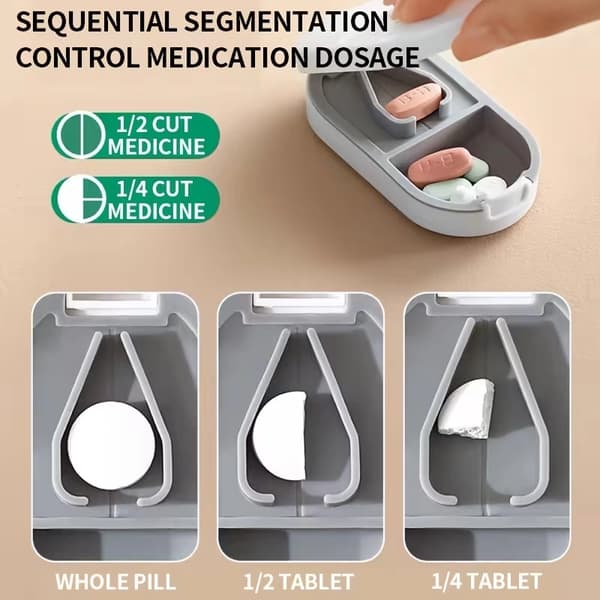 2-pakke pillekutter og etui – Nytt design pillesplitter og kutter – Pilleknuser og kutter