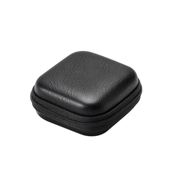 USB-datakabel oppbevaringsveske Lærhodetelefoner Deksel Mini glidelåspose Boks for de fleste headset Fallbestandig Grå Gray
