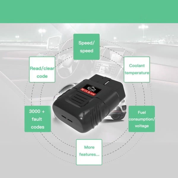 Bil OBD-kodlæser Universal Diagnostisk Scanner Køretøjs Kontrolmotorlys Fejlkodelæser Batteritestværktøj ELM327