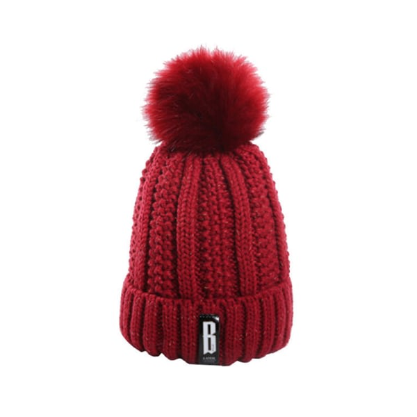 Vinter stickad halsduksmössa set tjock varm Skullies Beanies mössor F A6 one size A6 one size