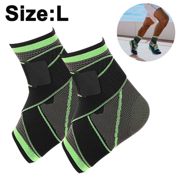 Sport fotledsstöd, justerbart fotled för kvinnor och män, stabilisera ligament-grön L