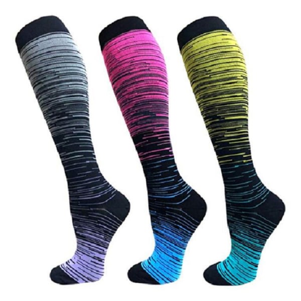 Strumpa Gradient Kompresjon Blandet Farge Trykk Mid-tubeSpor A3 ONESIZE A3 ONESIZE