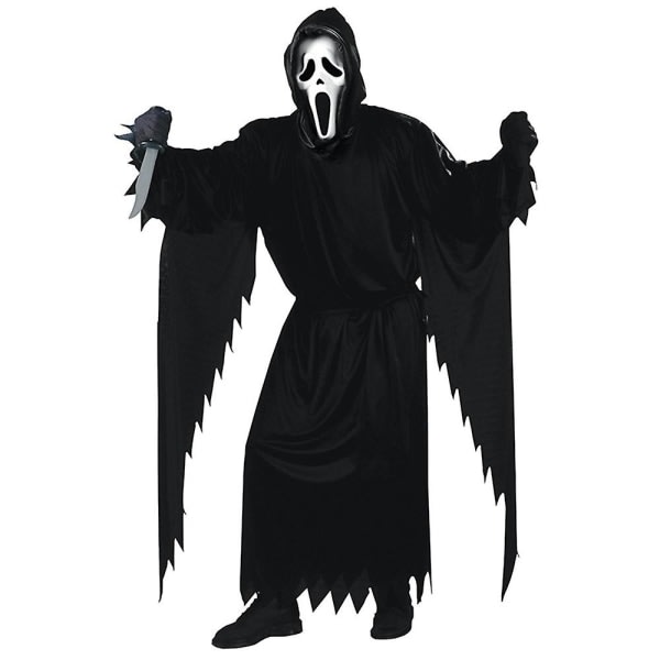 5-14 år Barn Halloween Scream Cosplay Kostym Spöke Barn Fancy Dress Outfit med Mask 10-12 år