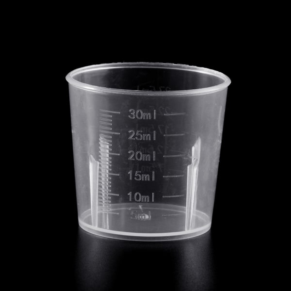 10 STK 30 ml Mätkoppar Plastblandningskopp Labs Använd för flytande färg Epoxihartsblandning Handgjorda konsthantverkstillbehör