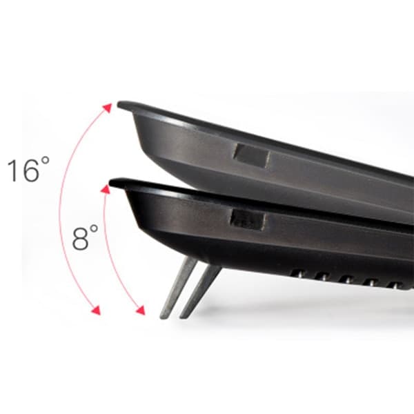 Metalpanel Dobbeltblæser Notebook Køler Høj Hastighed Støjsvag Laptop Køleplade Slank Stativholder til 14 Tommer PC Computer Sort
