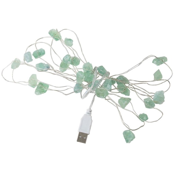 Naturlig ametist Fairy Lights Crystal String Lights for råa stenar for 30 lysdioder USB-drivna Healing Reiki-prydnader