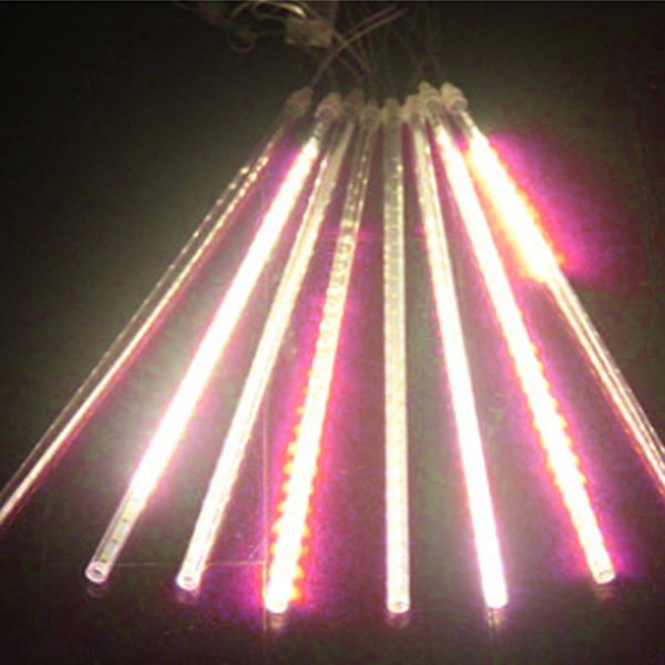 LED meteor dusch ljus 50cm 8rör 384LED för julgran de rosa lila