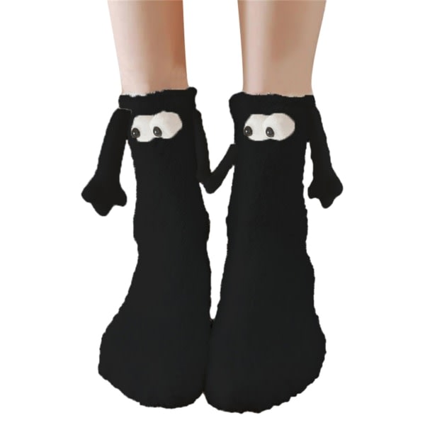 Magnetiska parstrumpor Nyhet Roliga Hand i hand Strumpor Jul Fuzzy Strumpor 5