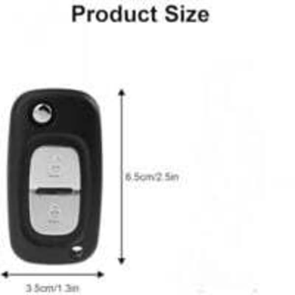 Renault Nøgle Shell Case - Kompatibel med Clio 3, Kangoo, Twingo, Wind, Master, Modus, Trafic - 2 Knappers Erstatningscover