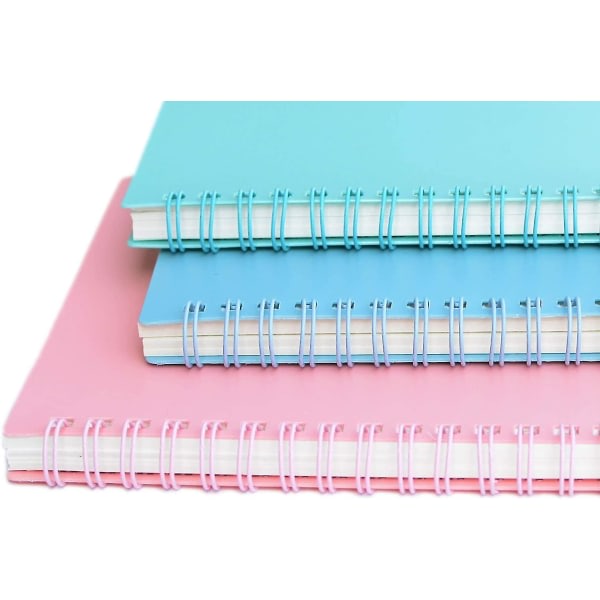 3-pack linjerad anteckningsbok Spiral Notebook Journal Notebook 80 sidor 80 g/m² tjockt linjerat papper med hård cover (a5)