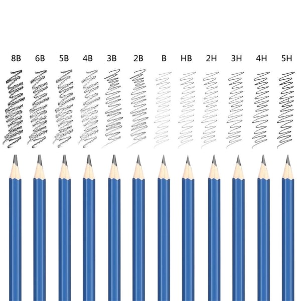 Tegneskisse blyantersett Kullblyant Kunst Håndverksmaling Skissesett for studentkunstner Nybegynner null - B