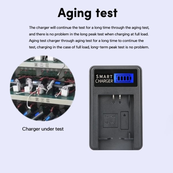 Kompakt ABS-kamera batterilader med LCD-skærm til 13L G5X G7X kamera - Alsidig opladningsmulighed USB-lader