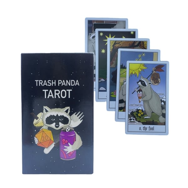 12*7CM Trash Panda Tarotkort Familiefest Brætspil Fate Divi Flerfarvet en one size