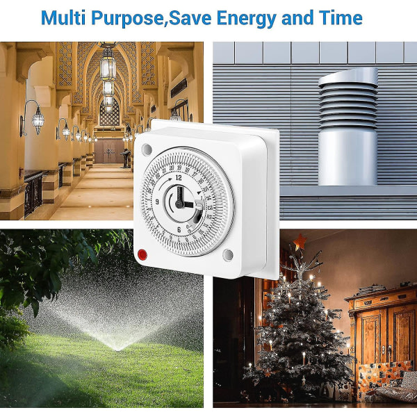 Timer for elektrisk varmtvannsbereder, 24 timers energisparende timer, 16a/3680w innebygd