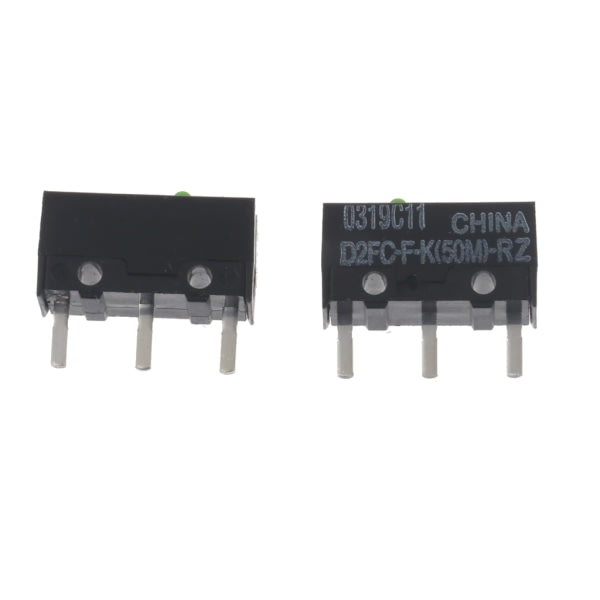 2 stk Grønn Prikk Mus Mikrobryter D2FC-F-K(50M)-RZ for Razer Mus Mikroknapper 50 Millioner Klikk for Levetid