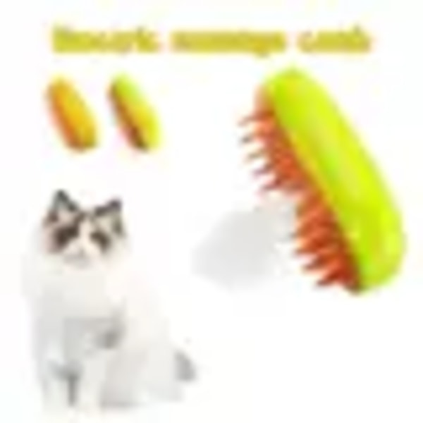 Steam Cat Brush - 3 i 1 Cat Steam Brush, självrengörande Steam Cat Brush fresh green