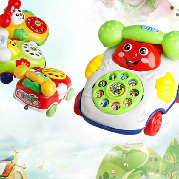 1:a baby musik tecknad telefon pedagogisk utvecklingsbarn Röd one size Red one size