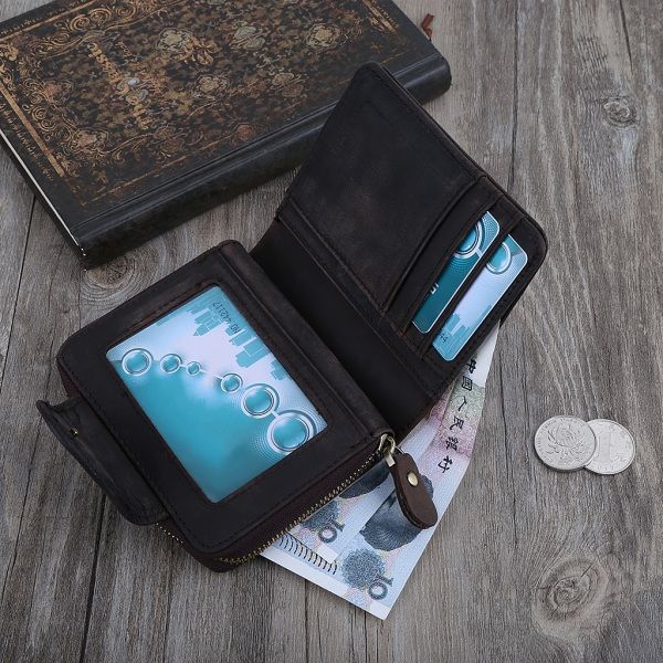 Mænd Læder Mode Pung Møntpung Kreditkortholder Clutch Lomme Billfold