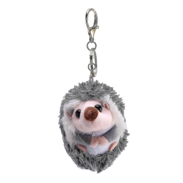 Söt Hedgehog Plysch Nyckelring Mobiltelefon Hänge Nyckelring Hedgehog Pompon Ring Hänge Plysch Toy Gr