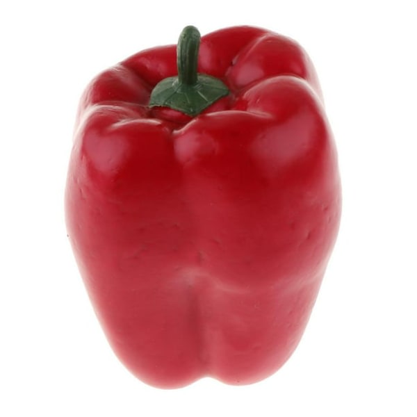 2-pack röd och gul konstgjord paprika Faux grönsaksfesttillbehör för visning av konstgjorda grönsaker