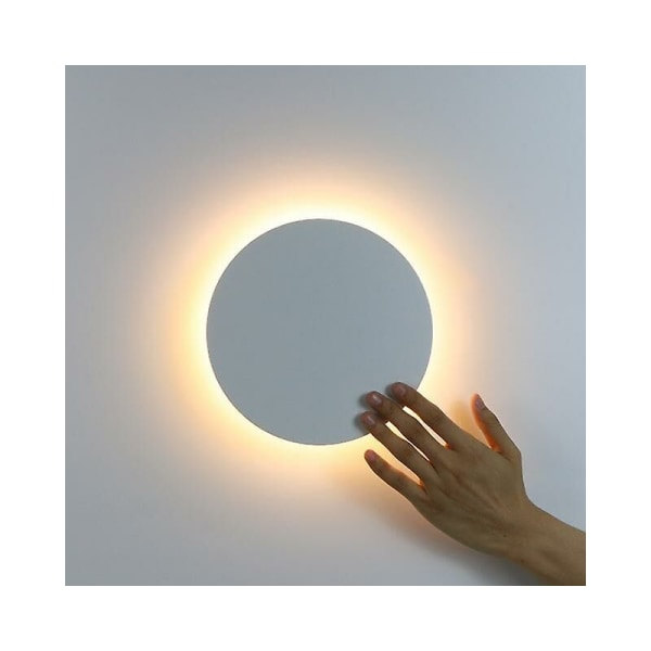 Rund LED-vegglampe moderne touch-bryter stue soverom dec
