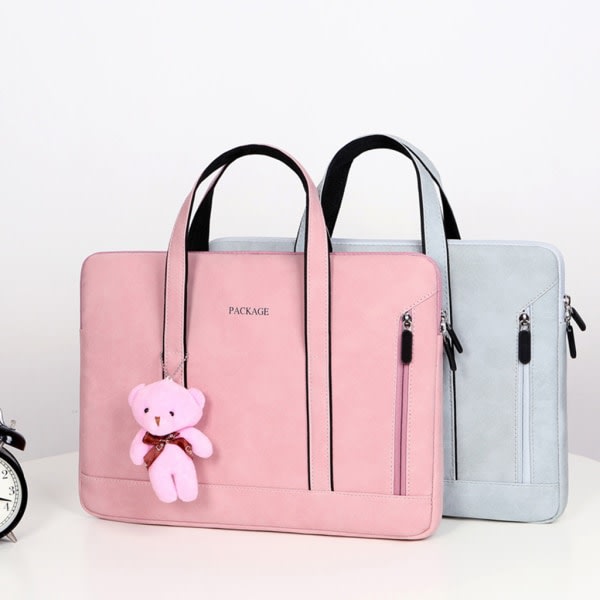 Computer taske taske etui til sag side lynlås håndtaske til bærbar computer Notebook rejse opbevaring portefølje 13'' 14'' 15,6 tommer Lyseblå 16 tommer