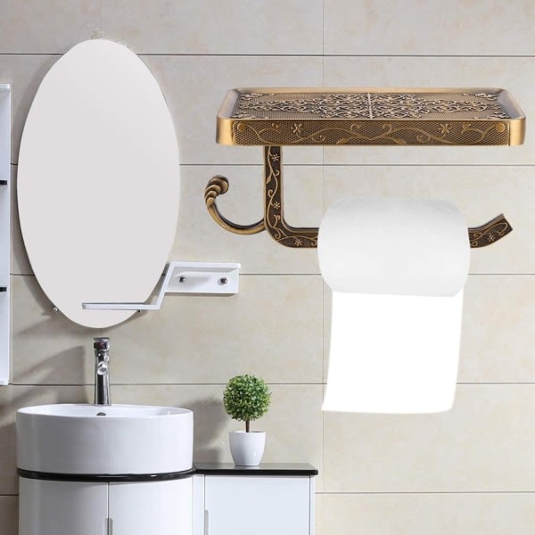 Väggmonterad toalettpappershållare i mässing i europeisk stil