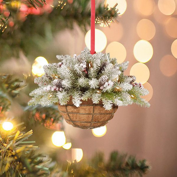 Trä jul blomma korg formad dekoration Xmas Tree Pend A4 onesize A4 onesize